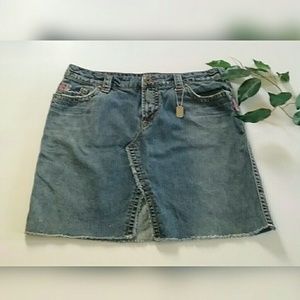 Women's Vintage Silver Jeans Skirt